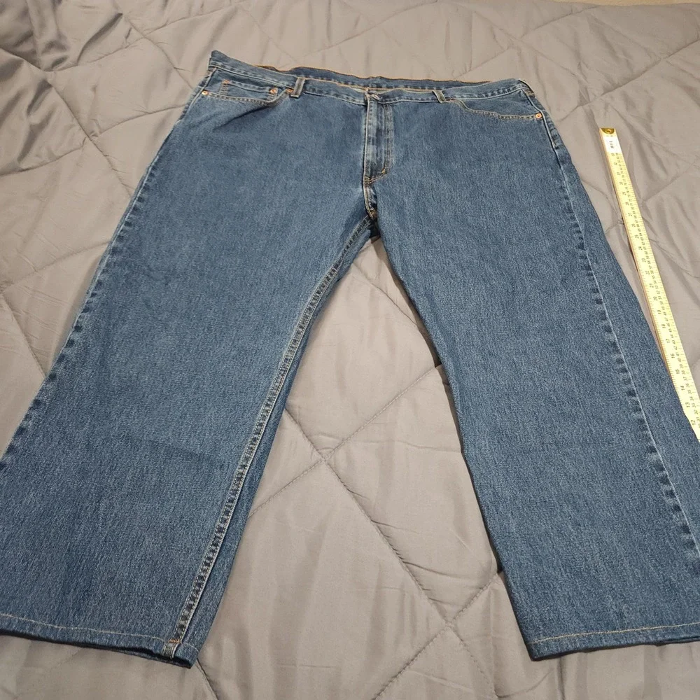 Levis 505 Regular Fit Men Jeans 48x30 Blue Denim Straight 100% Cotton - See Size
